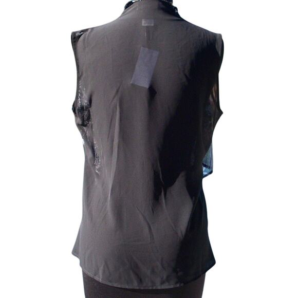 Cache Black White Cover Up Shrug Wrap Top Self Belt ASYMMETRICAL Stretch NWT $98 - Picture 3 of 3